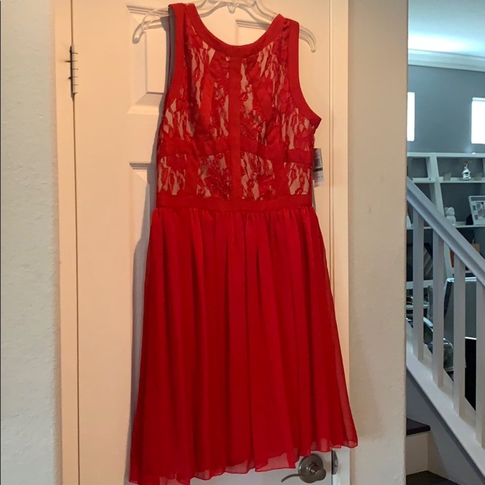 ECI New York - Red & lace dress - Size 12
